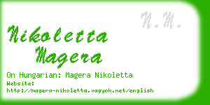 nikoletta magera business card